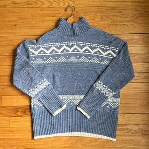 Christian Siriano blue and white ski sweater